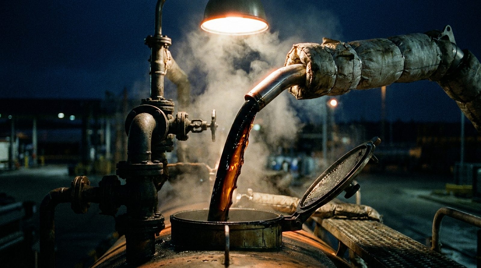 Heated bitumen loading at terminal